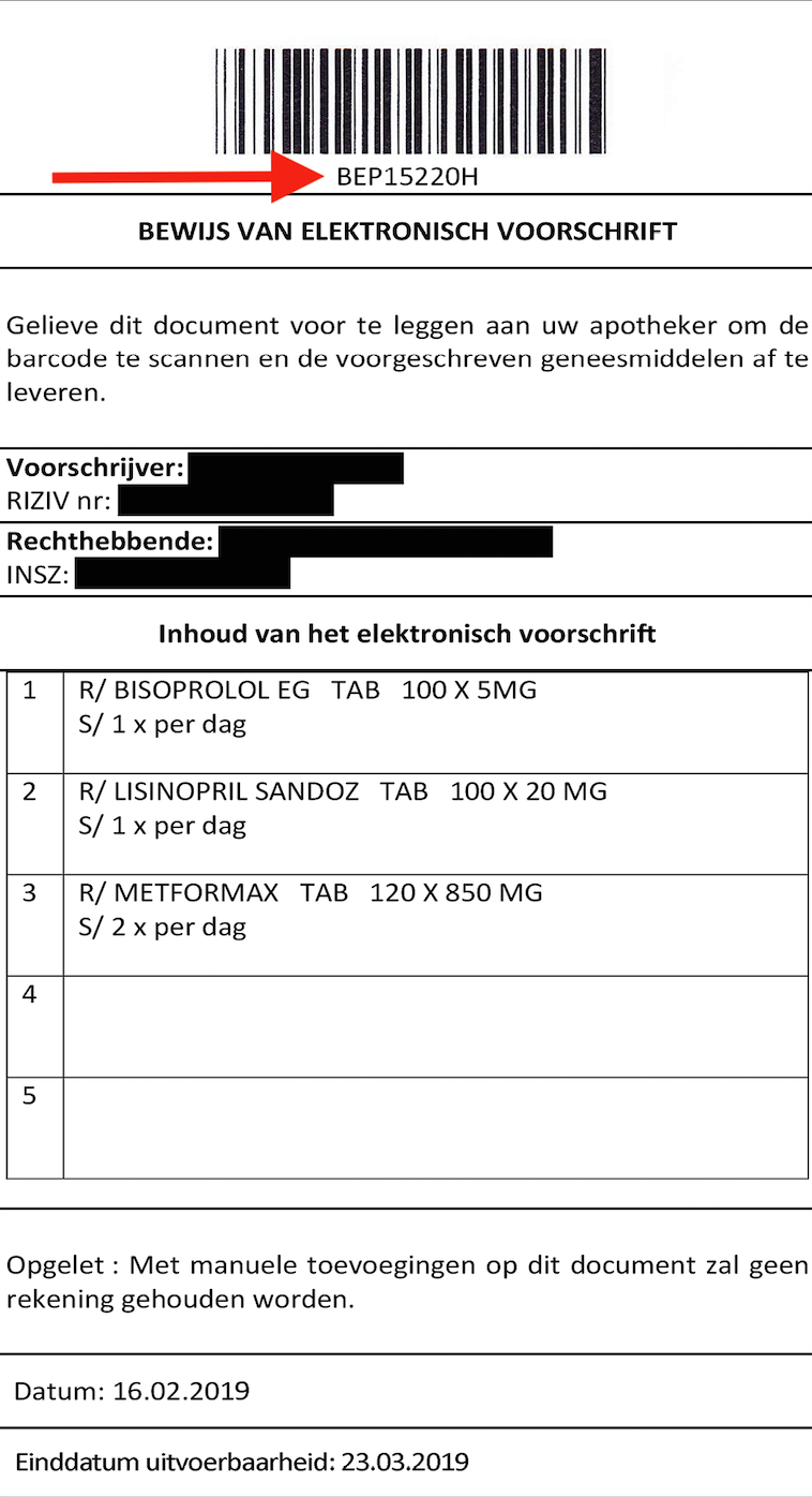 Voorbeeld voorschrift